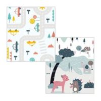 Covoras de joaca termoizolant pliabil si cu 2 fete, 180 x 160 cm, Mat Toy