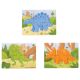 Set 3 puzzle din lemn Dinozauri, +2 ani, 18 piese, Big Jigs 450722