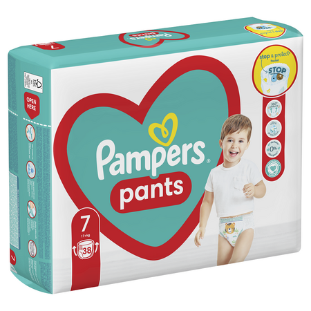 Scutece Pants Stop&Protect, Nr. 7, +17 kg, 38 bucati, Pampers 531568