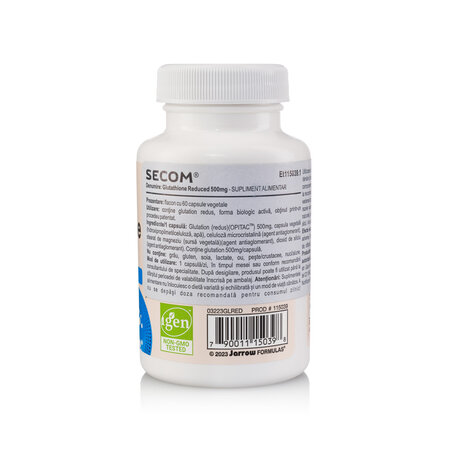 Glutathione Reduced, 500mg, 60 capsule vegetale, Jarow Formulas 776697