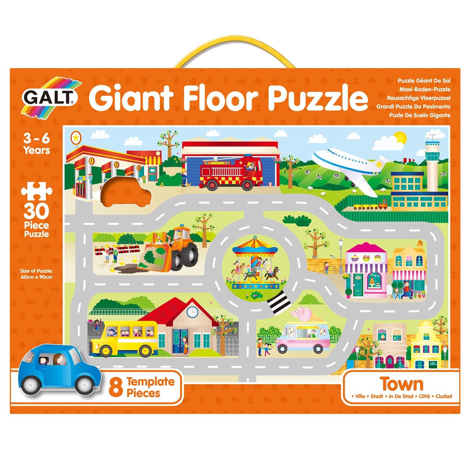 Puzzle gigant Orasul, 3-6 ani, 30 piese, Galt