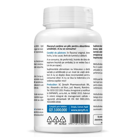 Pachet MSM, 500 mg, 2x60 capsule, Zenyth 718954