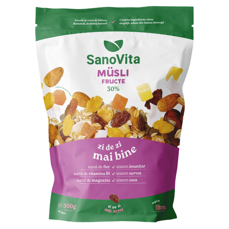 Musli cu fructe, 500 g, Sanovita