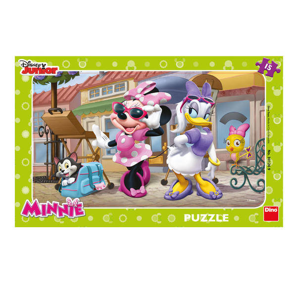 Puzzle Minnie si Daisy la plimbare, +3 ani, 15 piese, Dino Toys