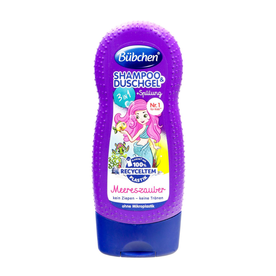 Sampon & Gel de dus & Balsam Sirena, 230 ml, + 3 ani, Bubchen