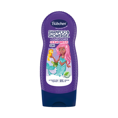 Sampon, Gel de dus si Balsam, 3 ani+,Sirena, 230 ml, Bubchen