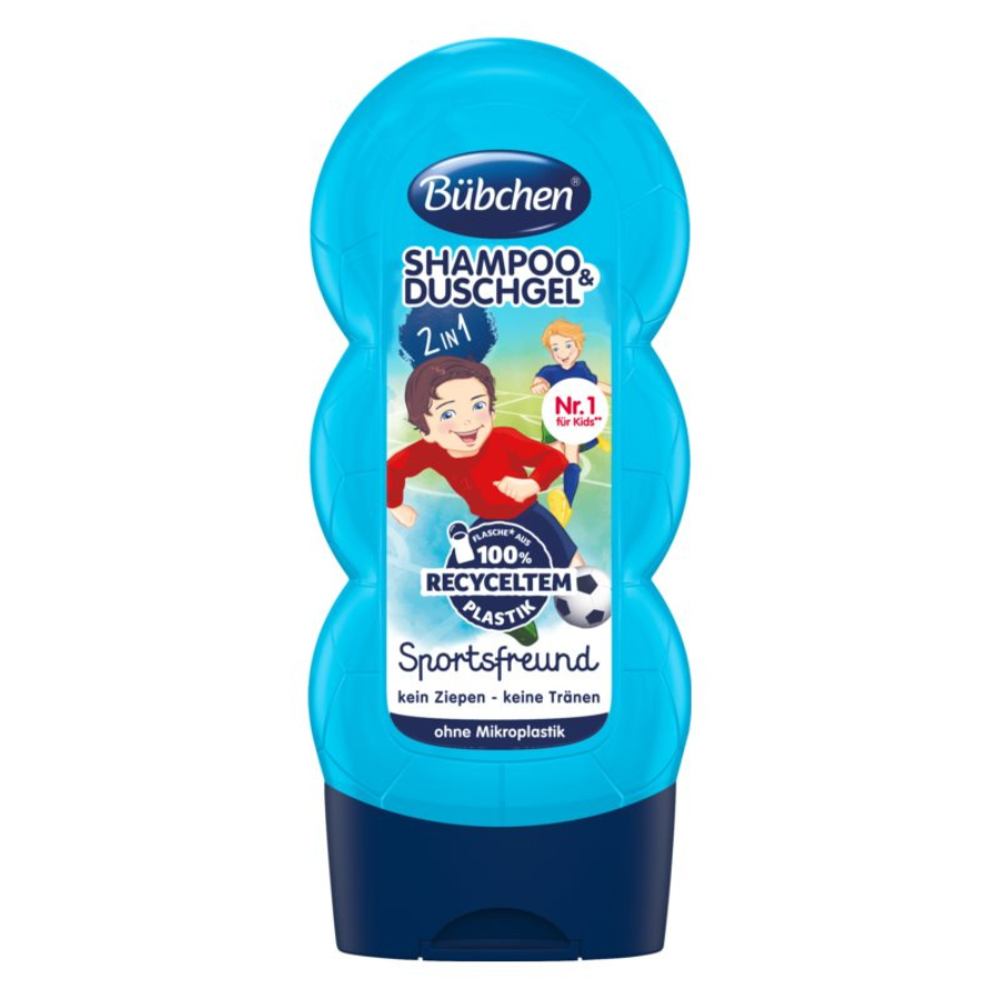 Sampon & Gel de dus 2 in 1 Sport Fan, + 3 ani, 230 ml, Bubchen