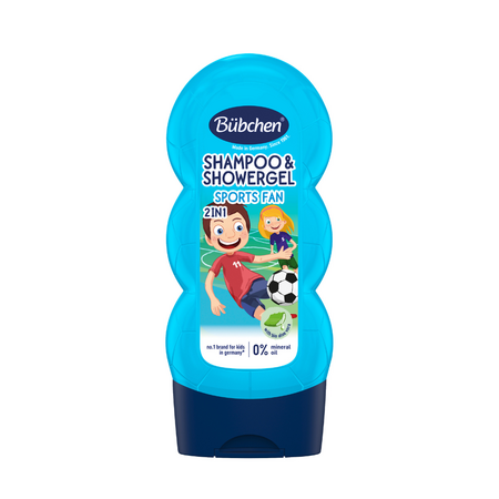 Sampon & Gel de dus 2 in 1 Sport Fan, + 3 ani, 230 ml, Bubchen