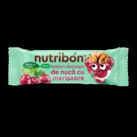 Baton vegan fara gluten de nuca cu merisoare, 30g, Nutribon