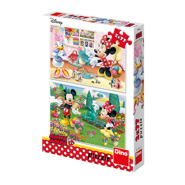 Puzzle 2 in 1 Minnie la treaba, +5 ani, 2x77 piese, Dino Toys