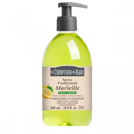 Sapun traditional de Marsilia cu parfum de lamaie si menta, 500 ml, Le Comptoir du Bain