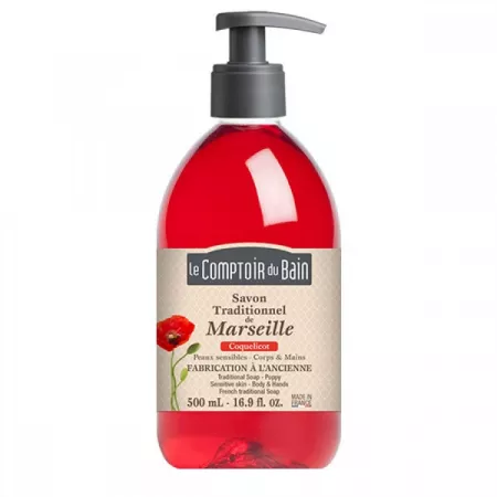 Sapun traditional de Marsilia cu parfum de Mac, 500 ml, Le Comptoir du Bain