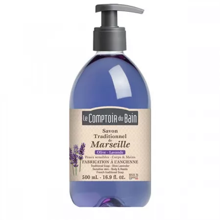 Sapun traditional de Marsilia, 500 ml, Masline-Lavanda, Le Comptoir du Bain