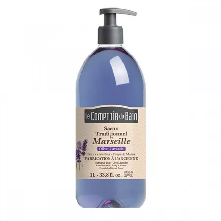 Sapun traditional de Marsilia, 1 litru, Masline-Lavanda, Le Comptoir du Bain