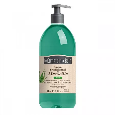 Sapun traditional de Marsilia, 1 litru,  Aloe, Le Comptoir du Bain