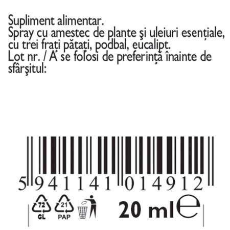 Spray pentru gat Plantusin, 20 ml, Fares 722909