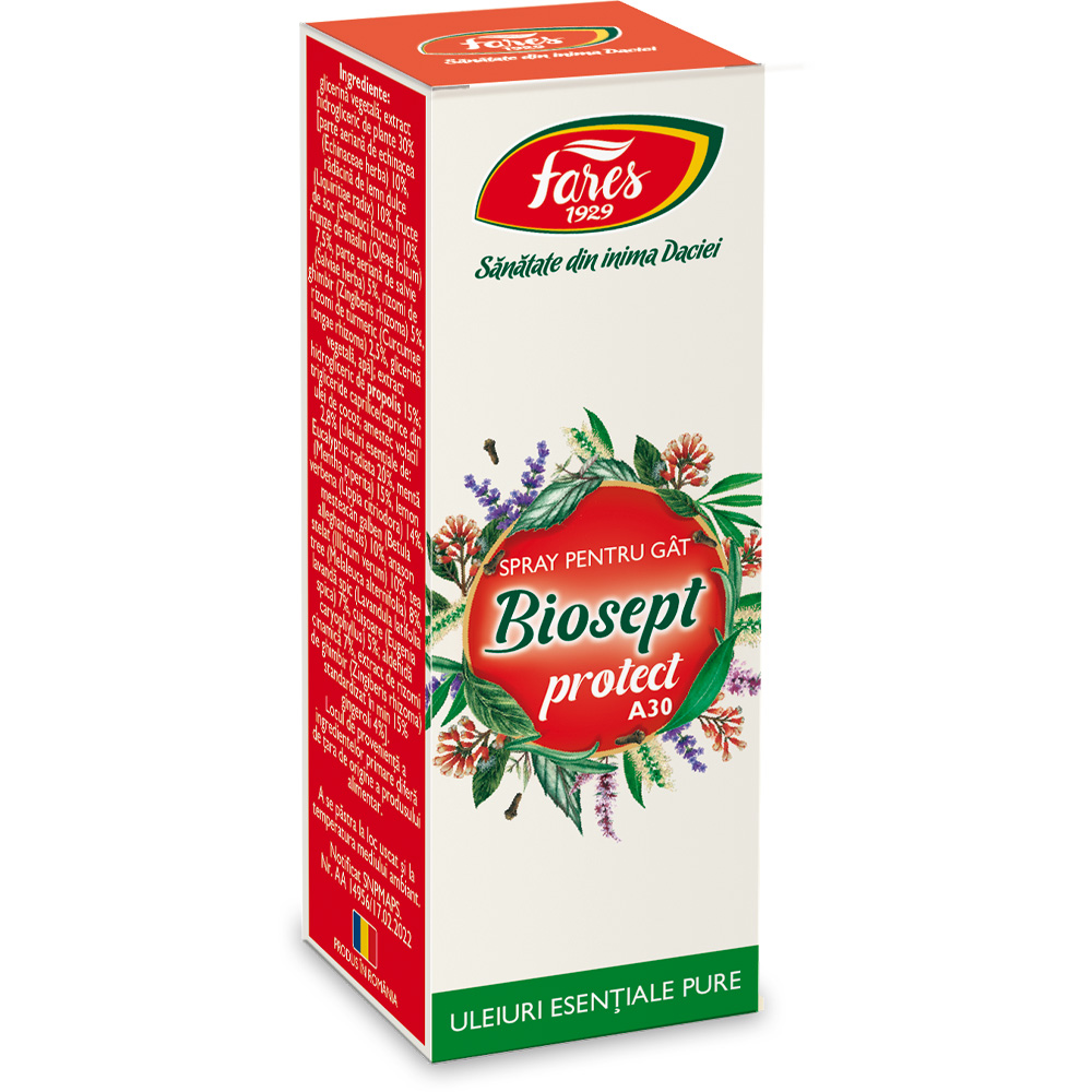 Spray pentru gat Biosept, 20 ml, Fares