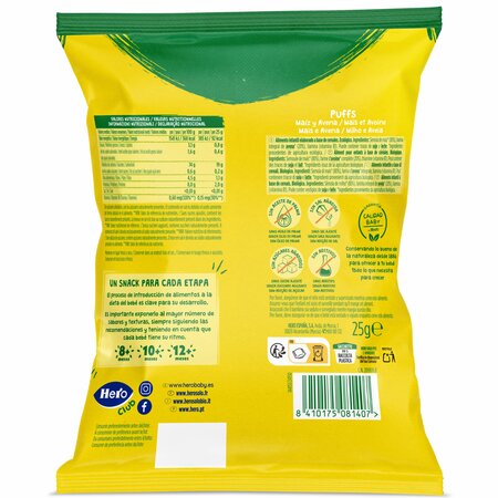 Snack Bio cu porumb si ovaz, +8 luni, 25 g, Hero 672695