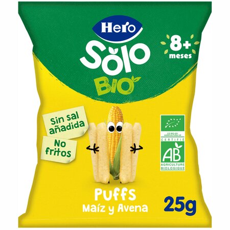 Snack Bio cu porumb si ovaz, +8 luni, 25 g, Hero 672694