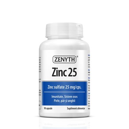 Zinc 25 sulfat de zinc, 25 mg/cps, 90 capsule, Zenyth