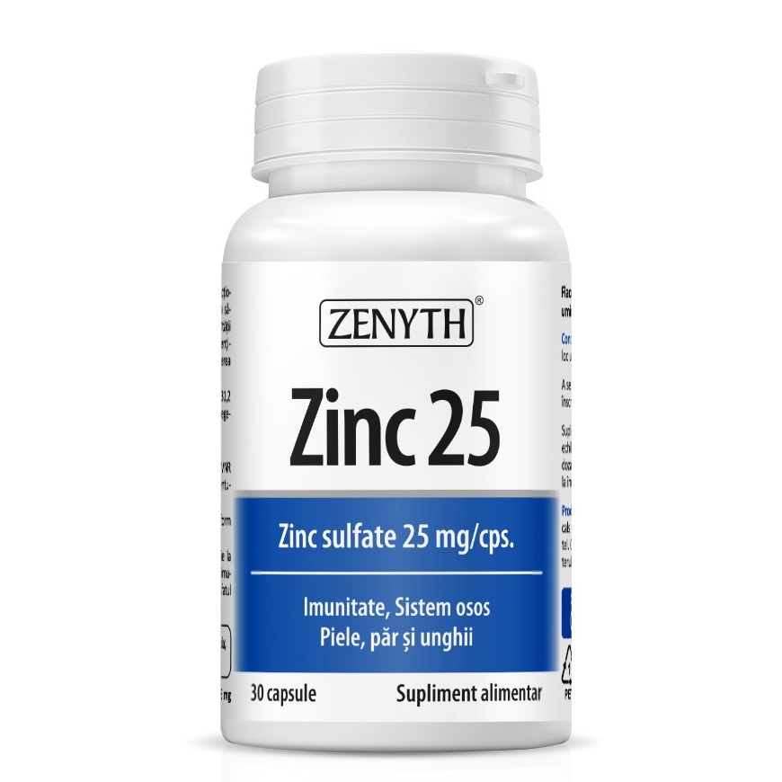 Zinc 25 sulfat de zinc, 25 mg/cps, 90 capsule, Zenyth