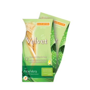 Benzi depilatoare pentru corp cu Aloe Vera Velvet, 2 x 12 bucati, Karaver