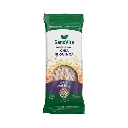 Mini rondele cu seminte de chia si quinoa, 56 g, Sanovita