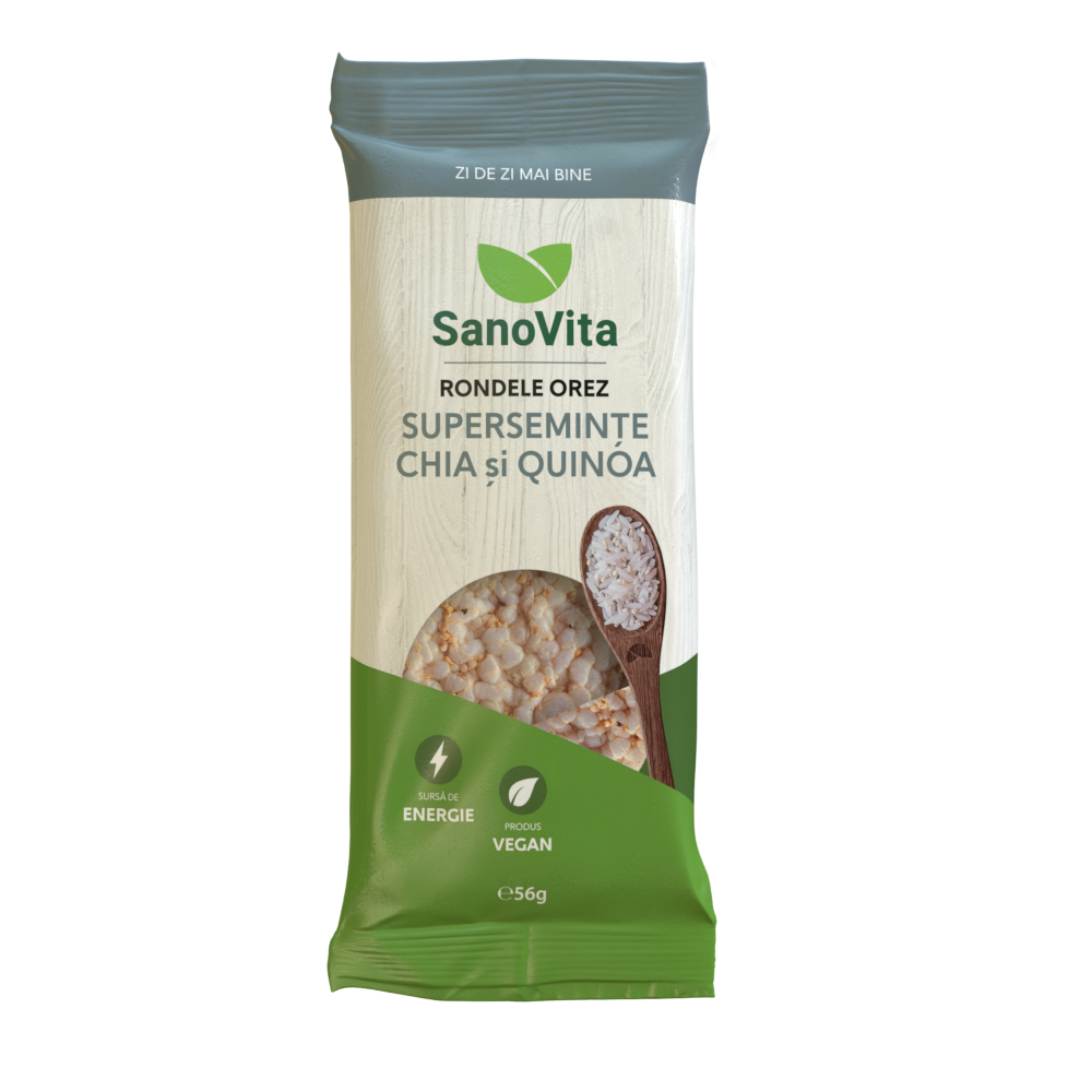 Mini rondele cu seminte de chia si quinoa, 56 g, Sanovita