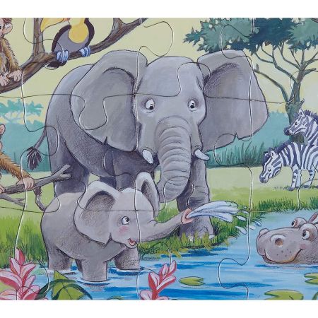 Puzzle tip rama Animale din Africa, +3 ani, 15 piese, Ravensburger 523338