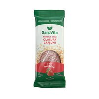 Rondele din orez cu glazura de capsuni, 66 g, Sanovita