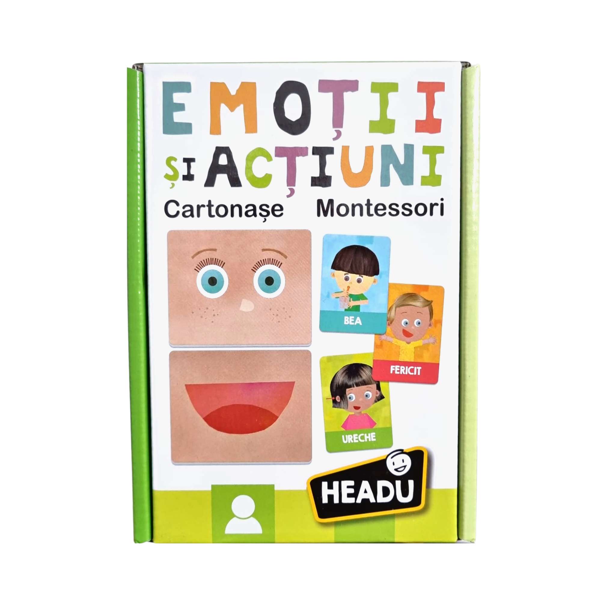 Carti emotii si actiuni in romana Montessori, +12 luni, Headu