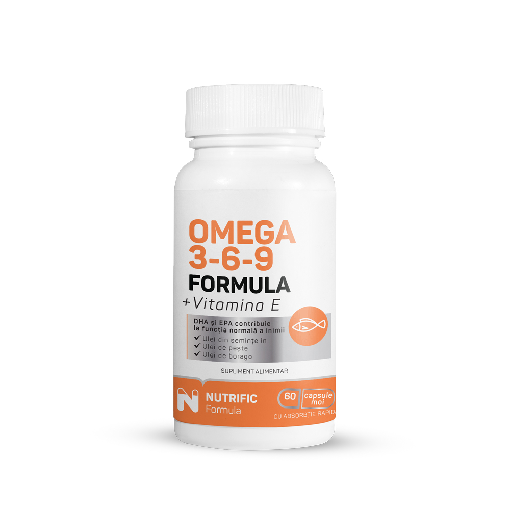 Omega 369 Formula cu Vitamina E, 60 capsule, Nutrific