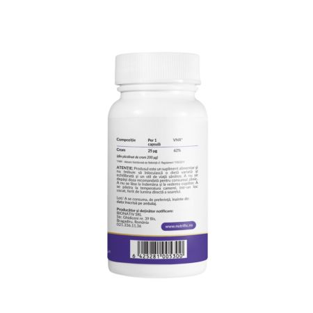 Crom Picolinat, 200 mcg, 60 capsule, Nutrific 611449