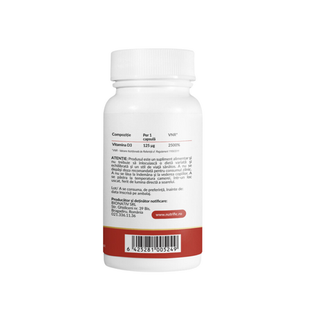 Vitamina D3 Ultra, 5000UI, 30 capsule, Nutrific 611445
