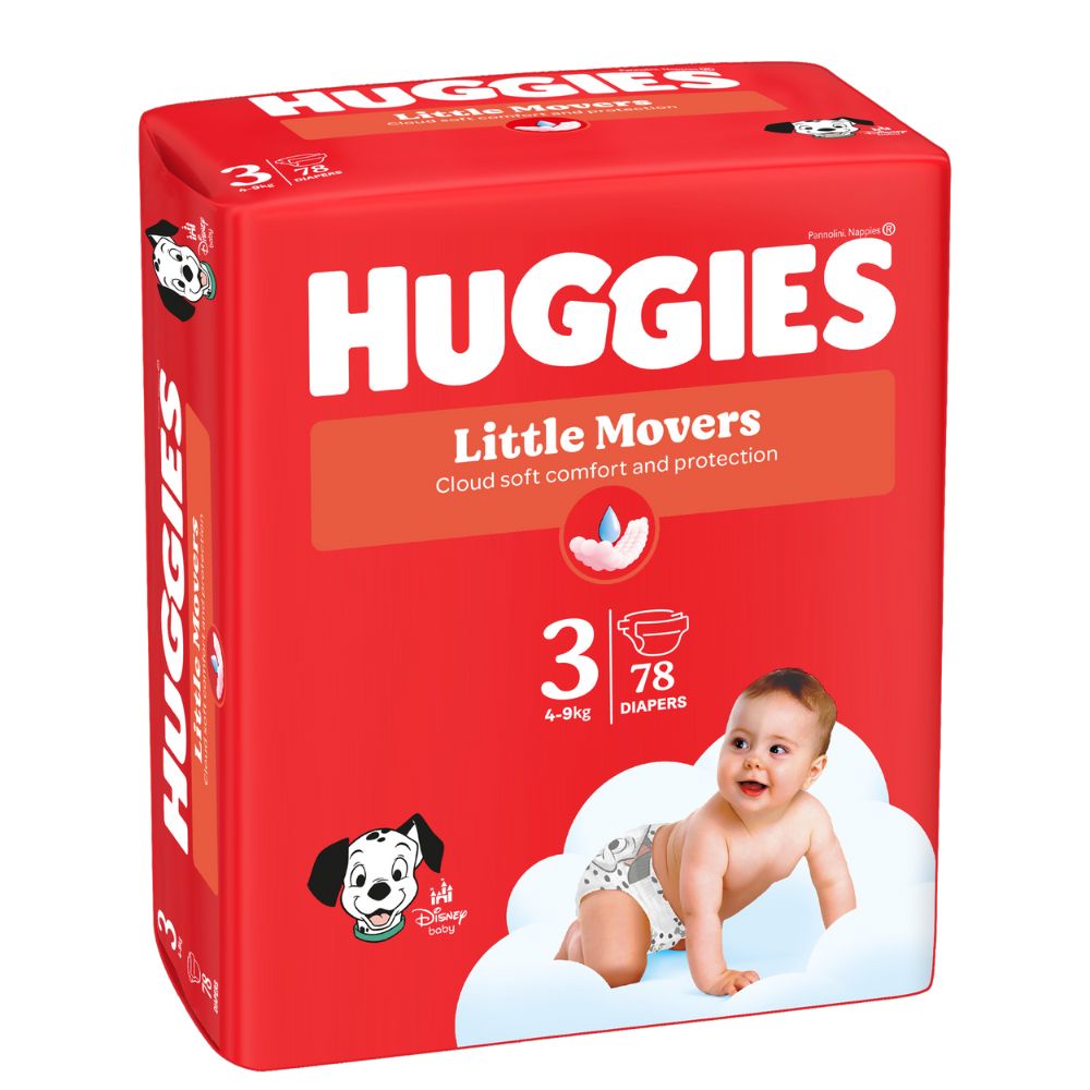 Scutece Little Movers, Nr.3, 4-9 kg, 78 buc, Huggies