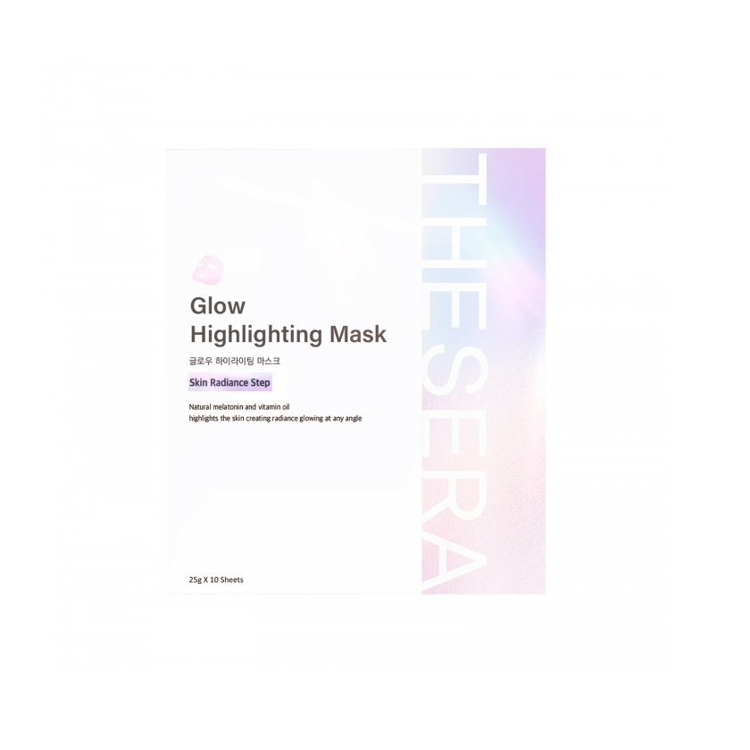 Masca de fata tip servetel Glow Highlighting Mask, 1 bucata/25 g, Thesera