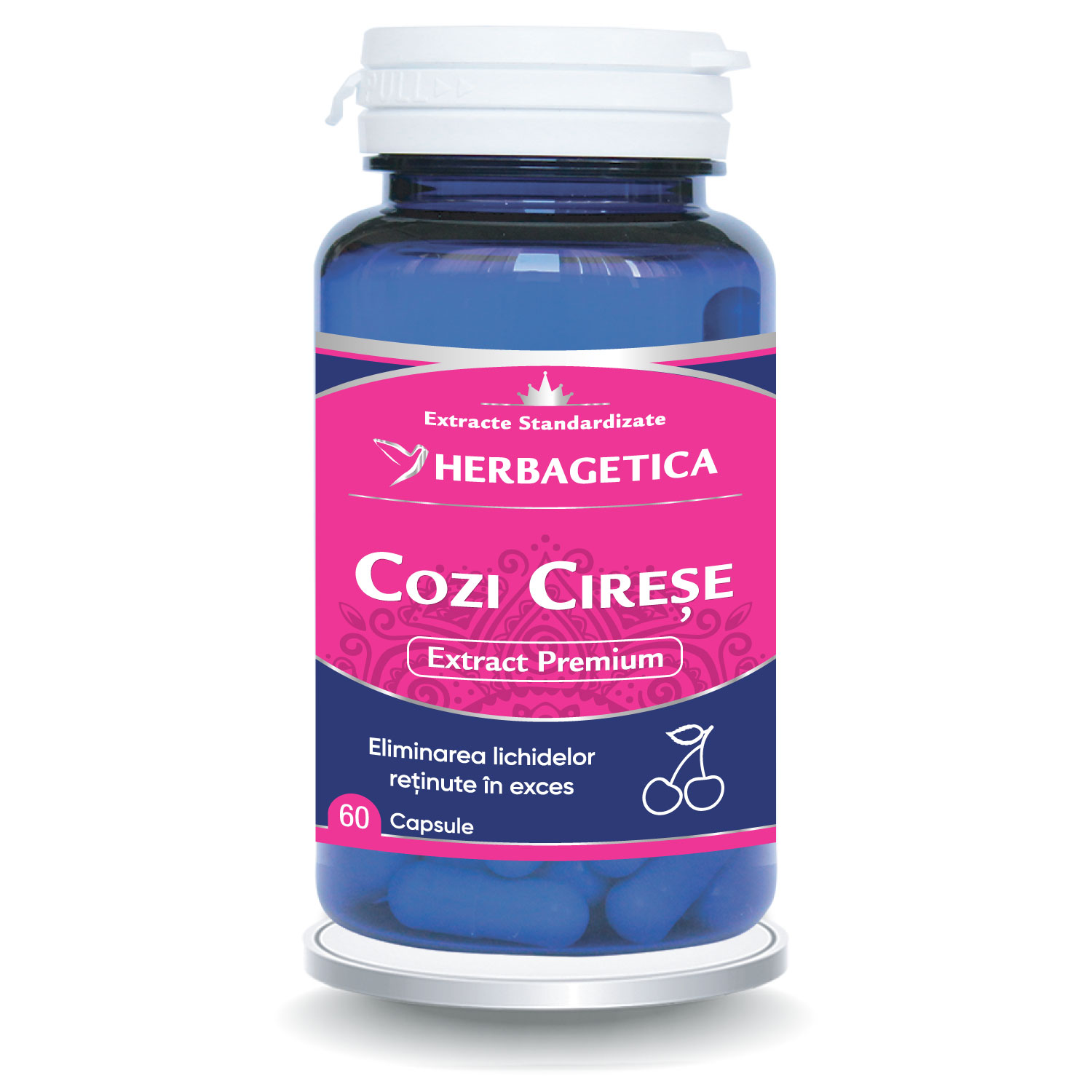 Cozi de cirese extract, 60 capsule, Herbagetica