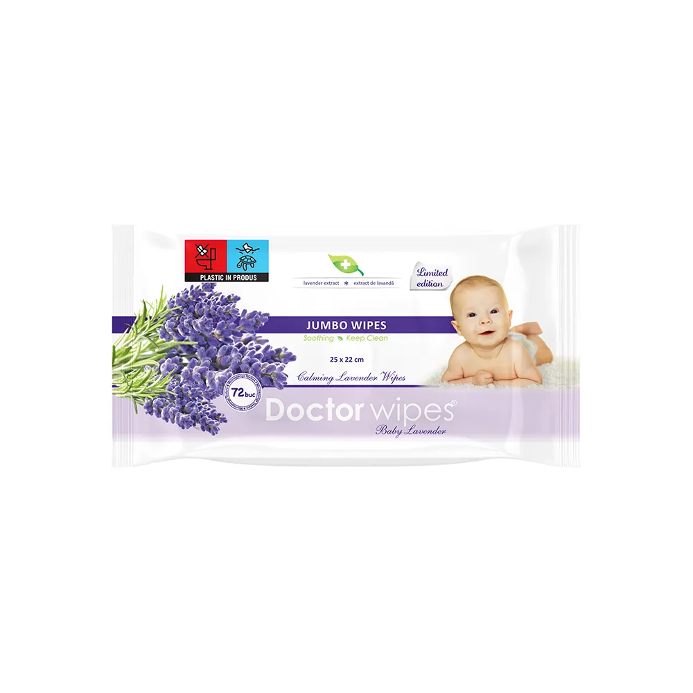 Servetele umede cu lavanda Jumbo Pack, 72 bucati, Doctor Wipes