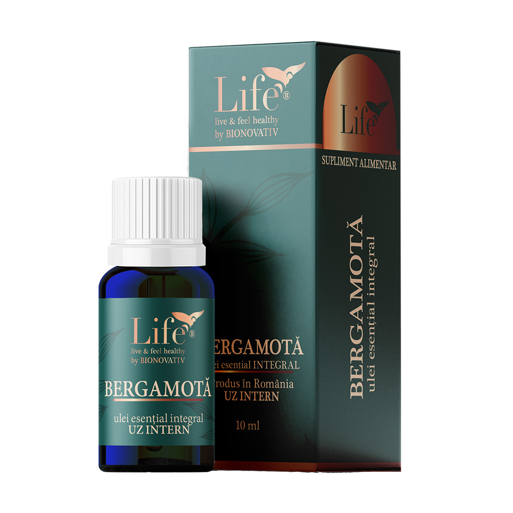 Ulei esential integral de bergamota, 10 ml, Bionovativ