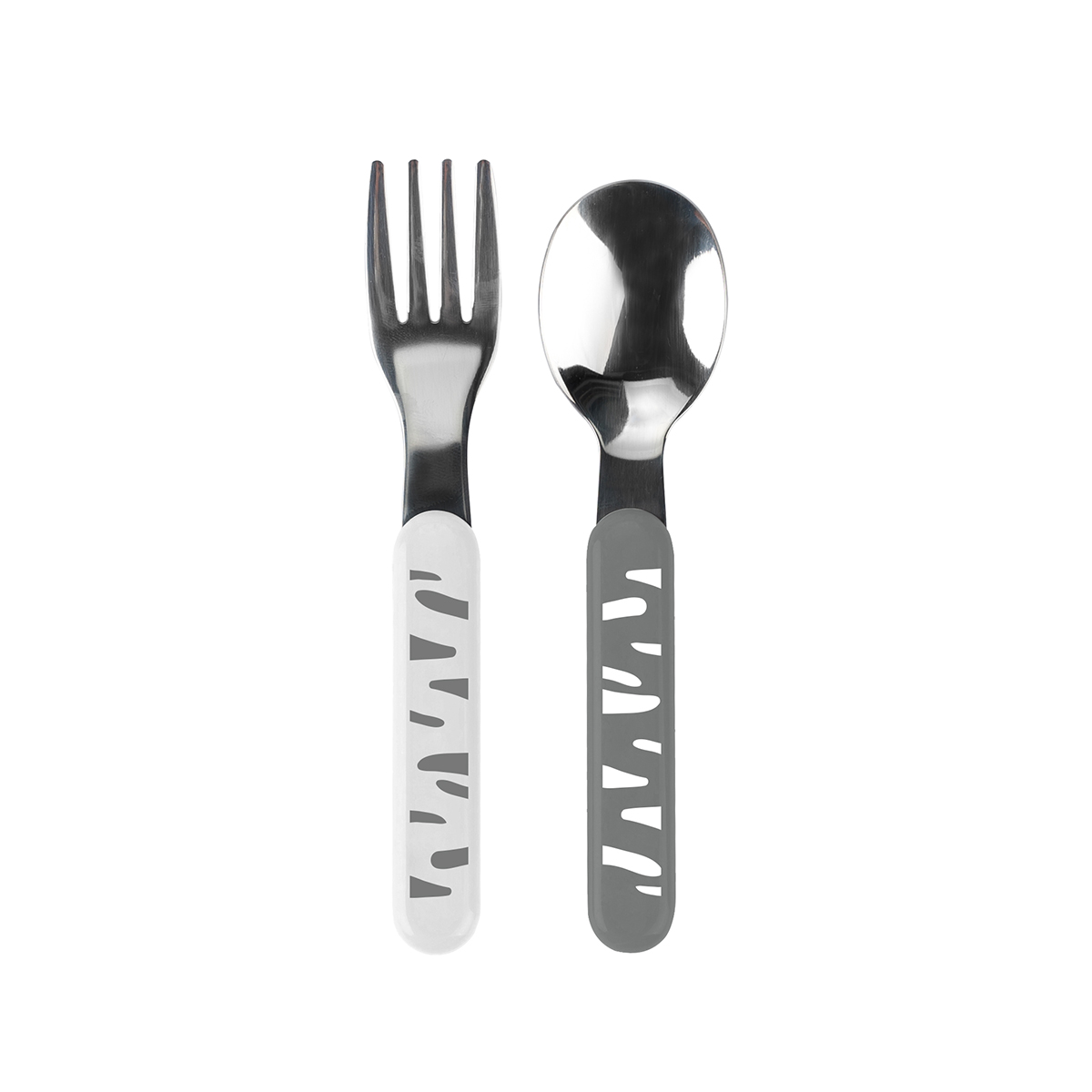 Set tacamuri din inox, culoare gri, 2 buc, Babyono