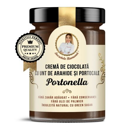 Crema de ciocolata cu arahide si portocale Portonella, 350 g, Secretele Ramonei