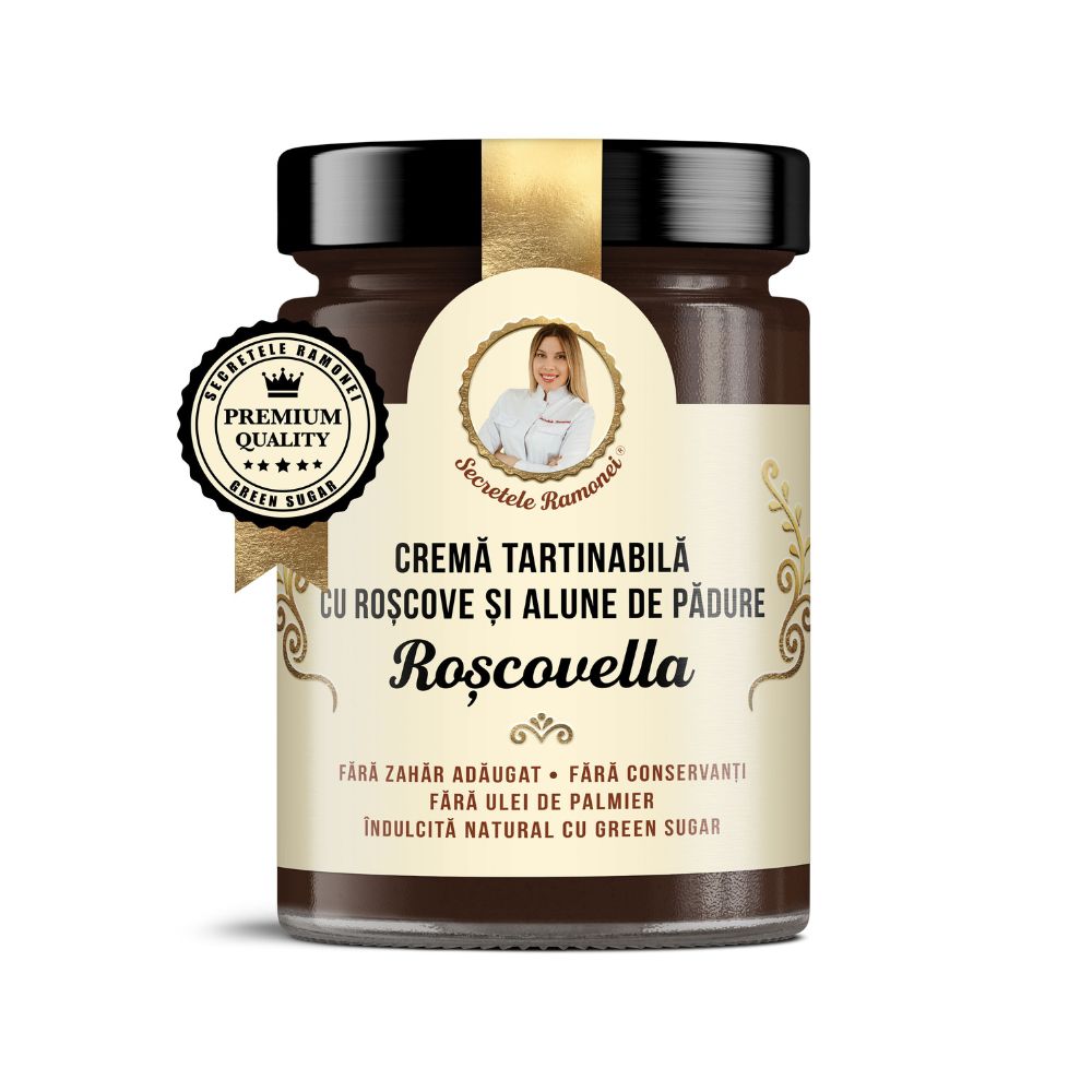 Crema tartinabila cu alune de padure si roscove Roscovella, 350 g, Secretele Ramonei