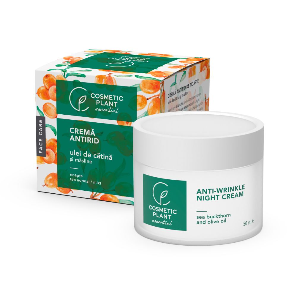 Crema antirid de noapte cu ulei de catina si masline Face Care, 50 ml, Cosmetic Plant