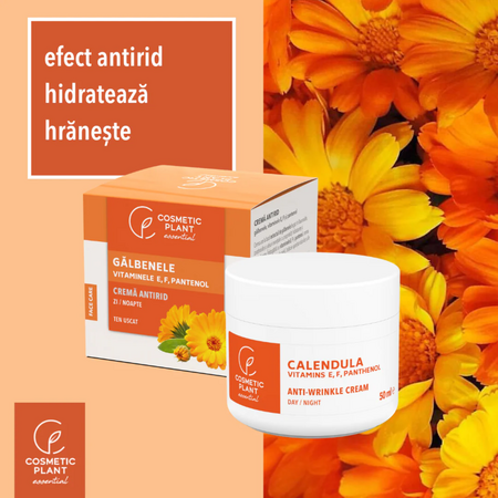 Crema antirid cu Galbenele si Pantenol, 50 ml, Cosmetic Plant 675778