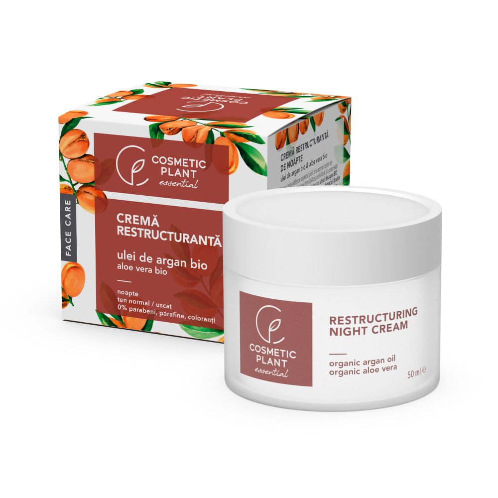 Crema restructuranta de noapte cu ulei de argan Face Care, 50 ml, Cosmetic Plant