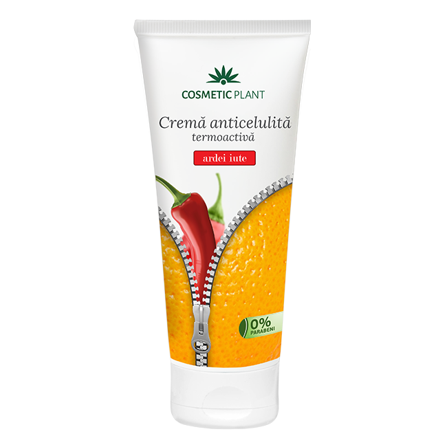 Crema anticelulita termoactiva cu ardei iute, 200 ml, Cosmetic Plant