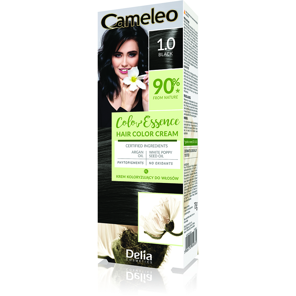 Vopsea de par Cameleo Color Essence, 1.0 Black, Delia Cosmetics