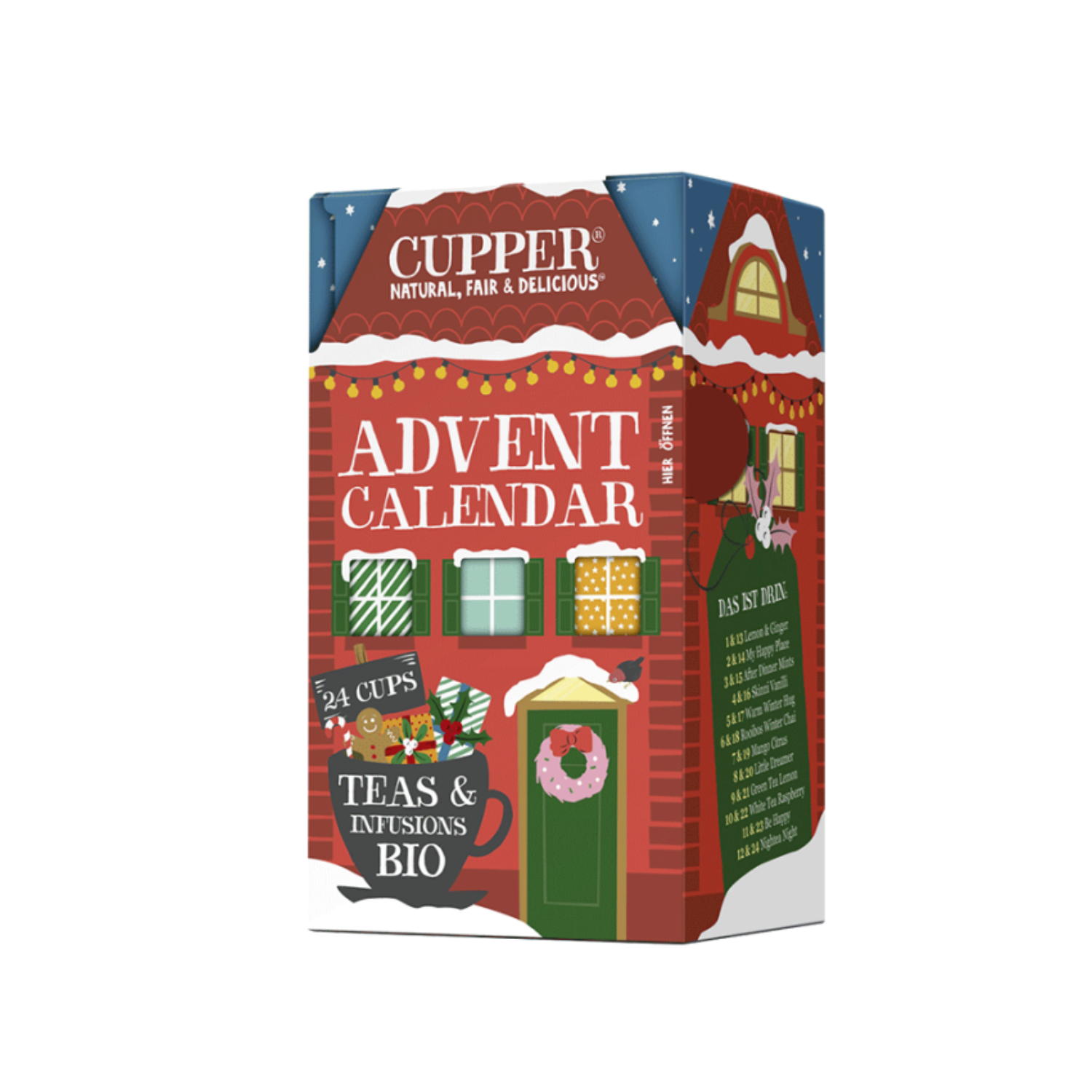 Ceai Bio Calendar Advent, 24 plicuri, Cupper