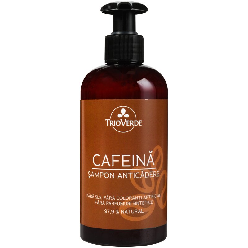 Sampon anticadere cu extract de Cafeina, 250 ml, Trio Verde