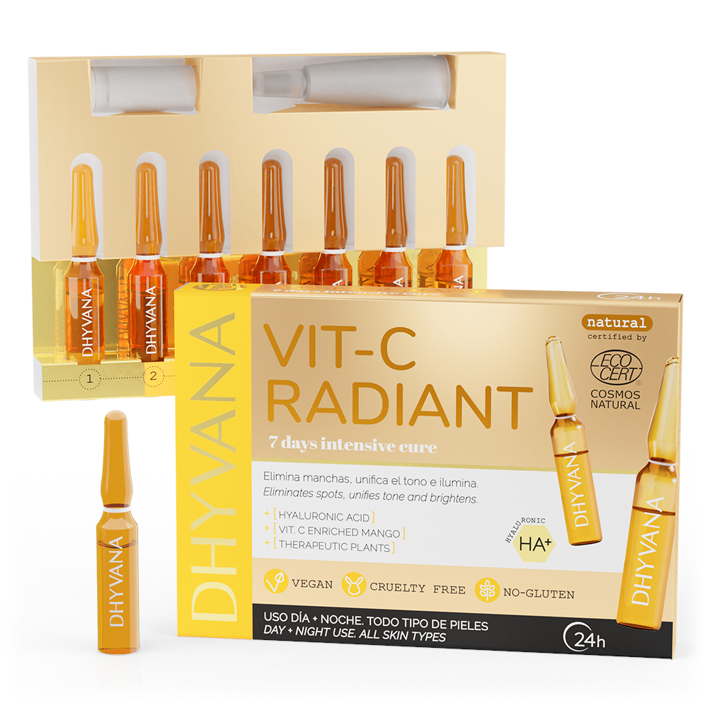 Ser pentru ten cu Vitamina C Radiant, 7 fiole x 2 ml, Dhyvana